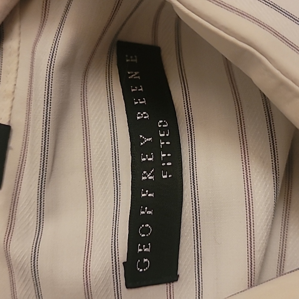 Geoffrey Beene Men's Fitted Stripe Shirt 18" Neck - Picture 9 of 9